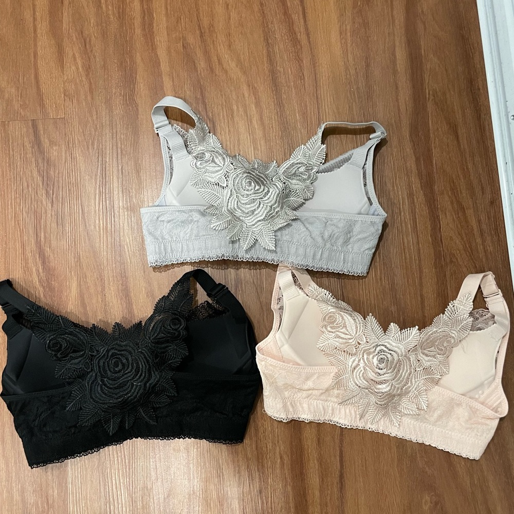 Rose racerback lace bras